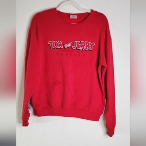 Tom and Jerry Red Kids Sweatshirt - Preloved - M